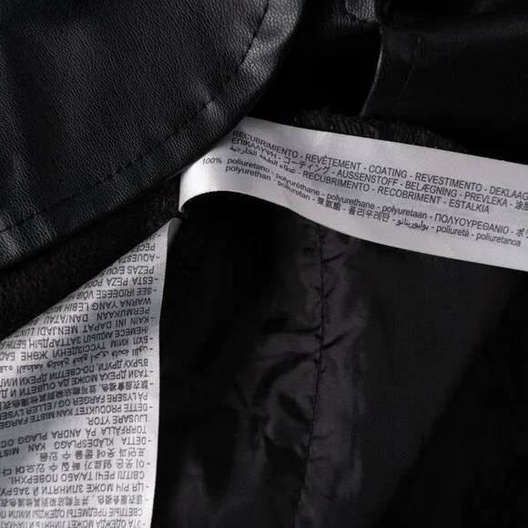 ZARA black faux-leather button up top size XL - Picture 8 of 9